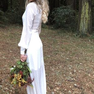 White long sleeve boho dress